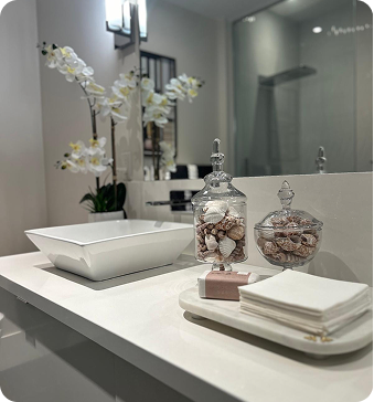 Modern bathroom staging