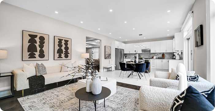 Dining room with mirror